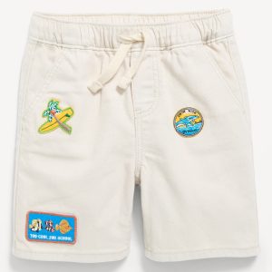 Baggy Pull-On Jean Shorts for Toddler Boys-Wish Bone