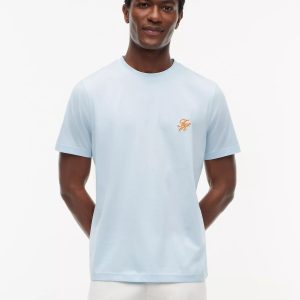 Embroidered Script Monogram T-Shirt-Keepsake Blue