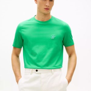 Embroidered Script Monogram T-Shirt-Jade Wink
