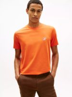Embroidered Script Monogram T-Shirt-Brilliant Orange