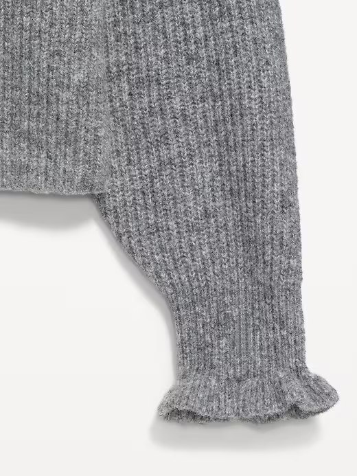 Loose Crew-Neck Cropped Sweater-dium Heather Gray - Image 4