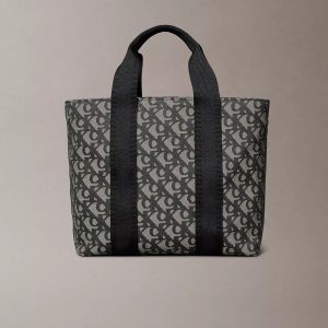 Ultralight Logo Jacquard Mini Tote Bag-Black / Beige