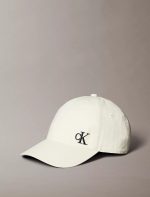 Brushed Cotton Twill Logo Baseball Cap-Bone White