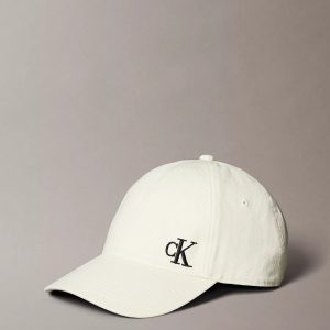 Brushed Cotton Twill Logo Baseball Cap-Bone White