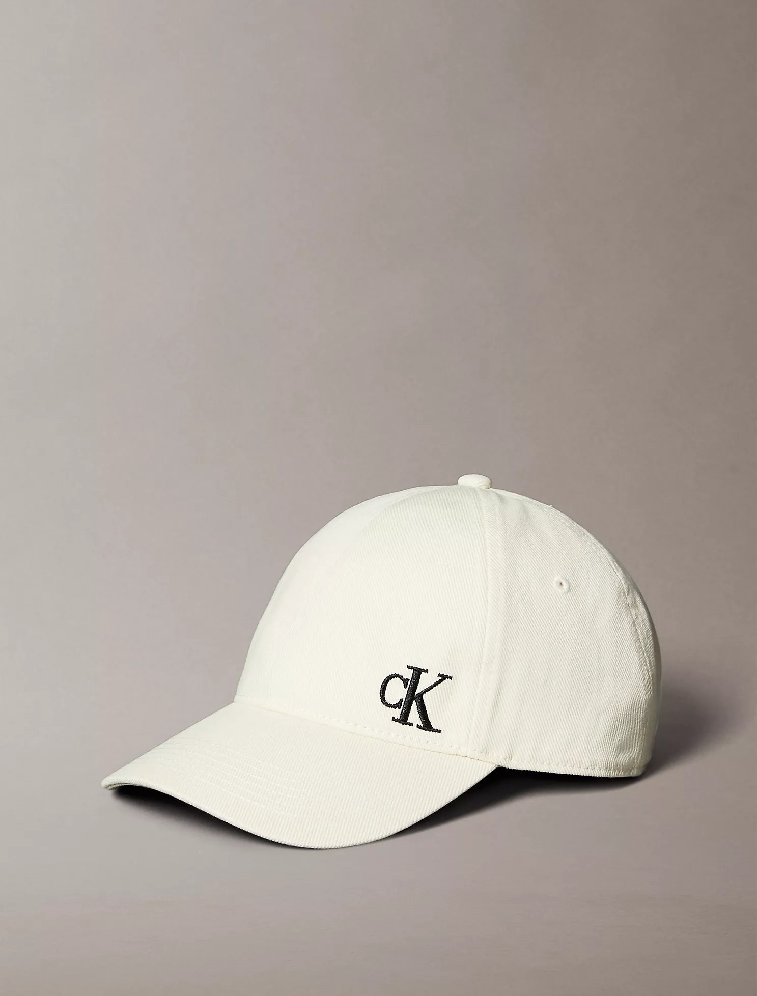 Brushed Cotton Twill Logo Baseball Cap-Bone White