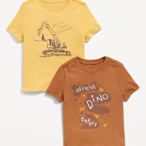 Unisex Short-Sleeve Graphic 2-Pack T-Shirt for Toddler-Burnt Ginger