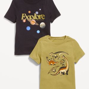 Unisex Short-Sleeve Graphic 2-Pack T-Shirt for Toddler-Olive Tapenade