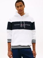 Colorblock Logo Hoodie-White