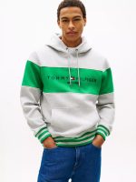 Colorblock Logo Hoodie-Grey Heather