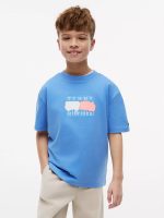 Kids' Tommy Graffiti Logo T-Shirt-Copenhagen Blue