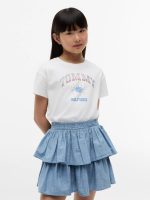 Kids' Rhinestone Tommy Logo T-Shirt-White