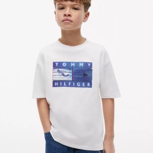 Kids' Tommy Surf Graphic T-Shirt-White