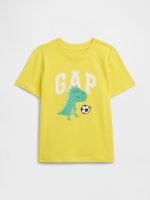 babyGap Graphic T-Shirt-Bright Neon Yellow Dinosaur Soccer