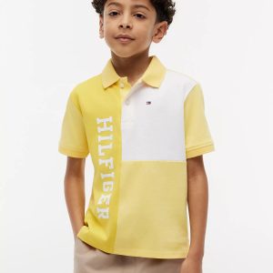 Kids' Colorblock Logo Stretch Polo-Soleil
