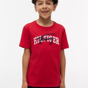 Kids' Hilfiger Graphic T-Shirt-Red