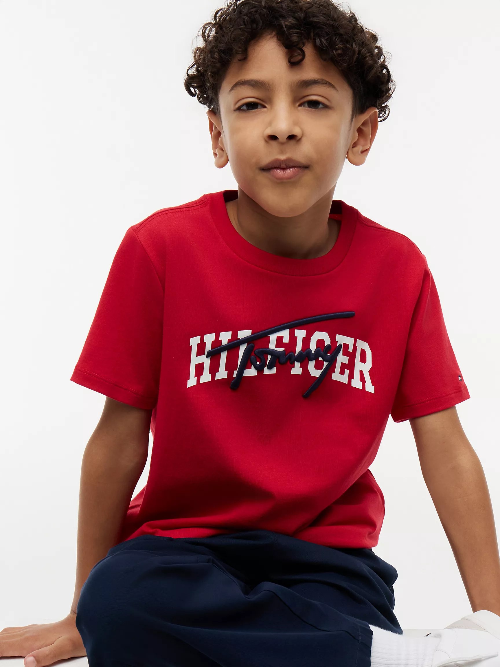 Kids' Hilfiger Graphic T-Shirt-Red - Image 2