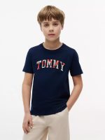 Kids' Floral Tommy Logo T-Shirt-Carbon Navy