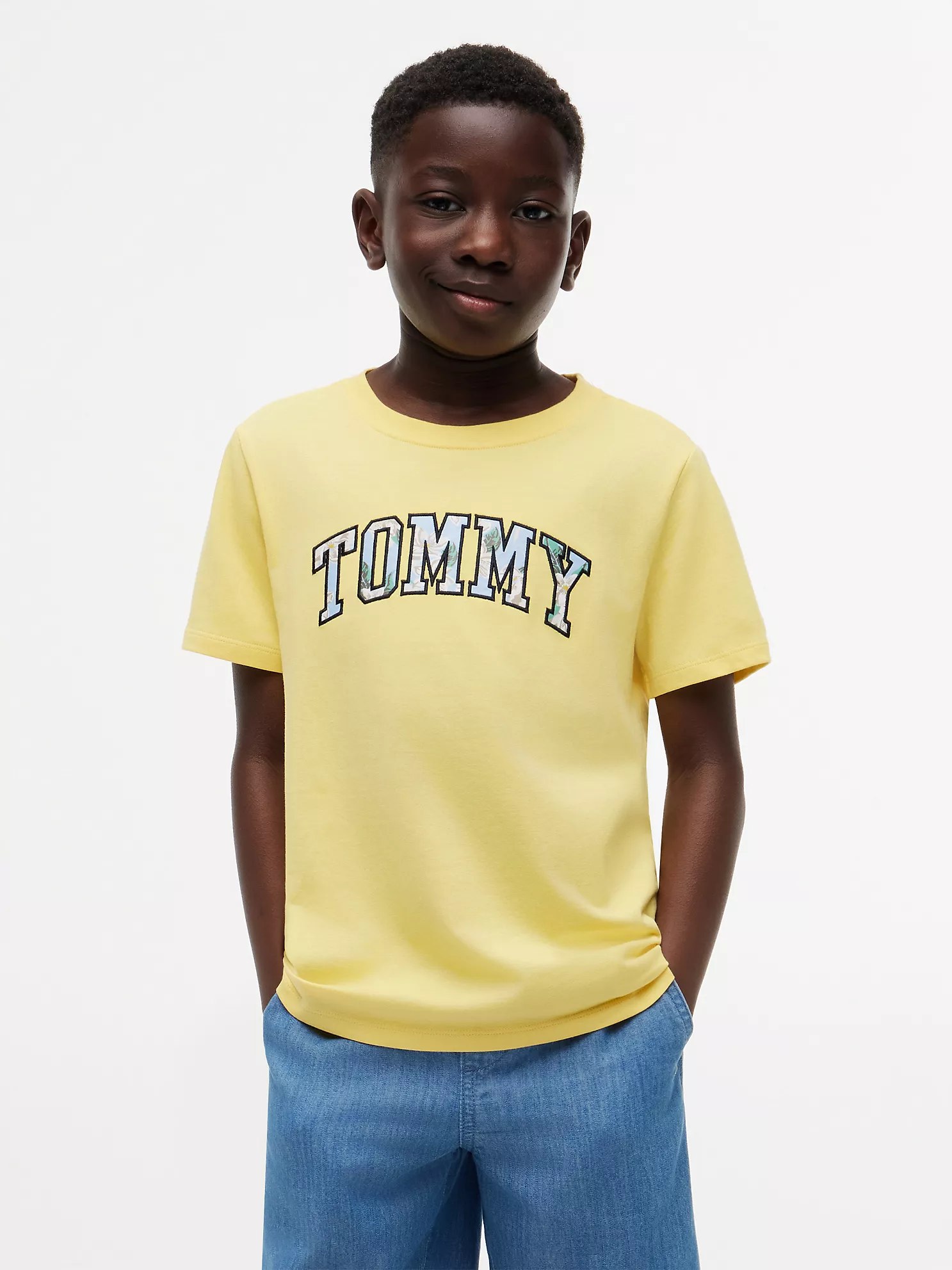 Kids' Floral Tommy Logo T-Shirt-Soleil
