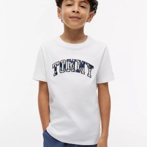 Kids' Floral Tommy Logo T-Shirt-Optic White