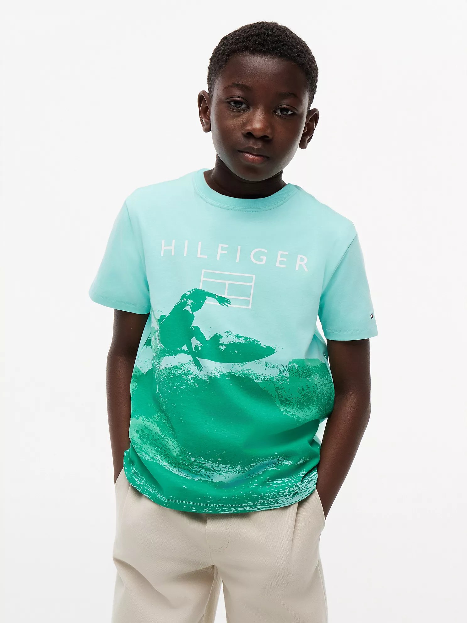 Kids' Surf Logo T-Shirt-Miami Aqua