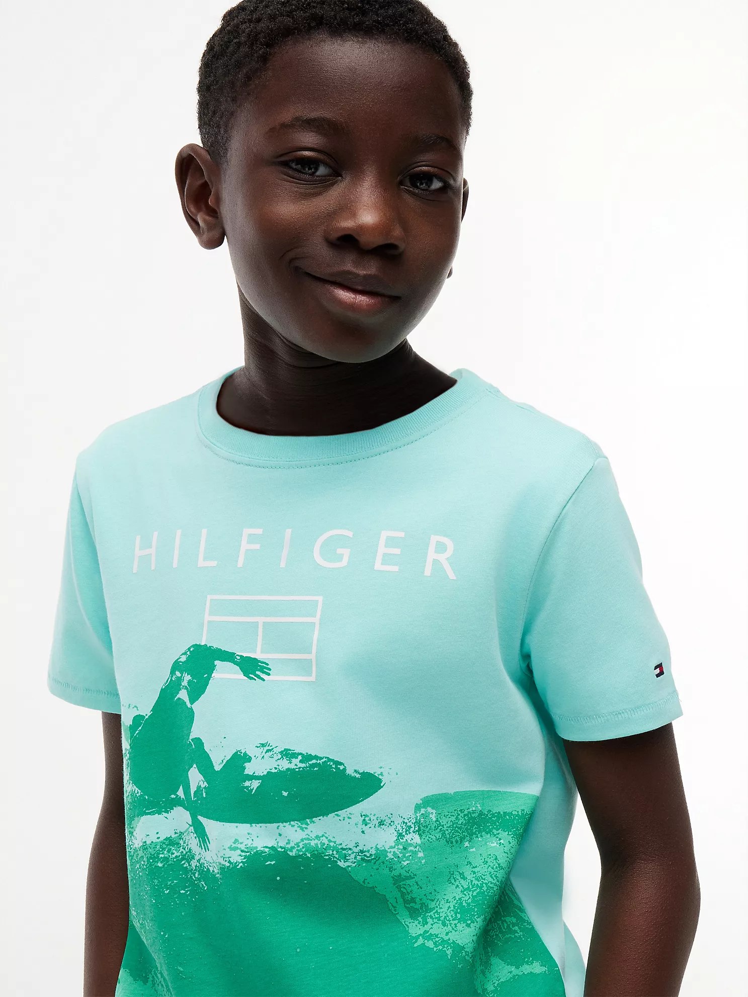 Kids' Surf Logo T-Shirt-Miami Aqua - Image 3