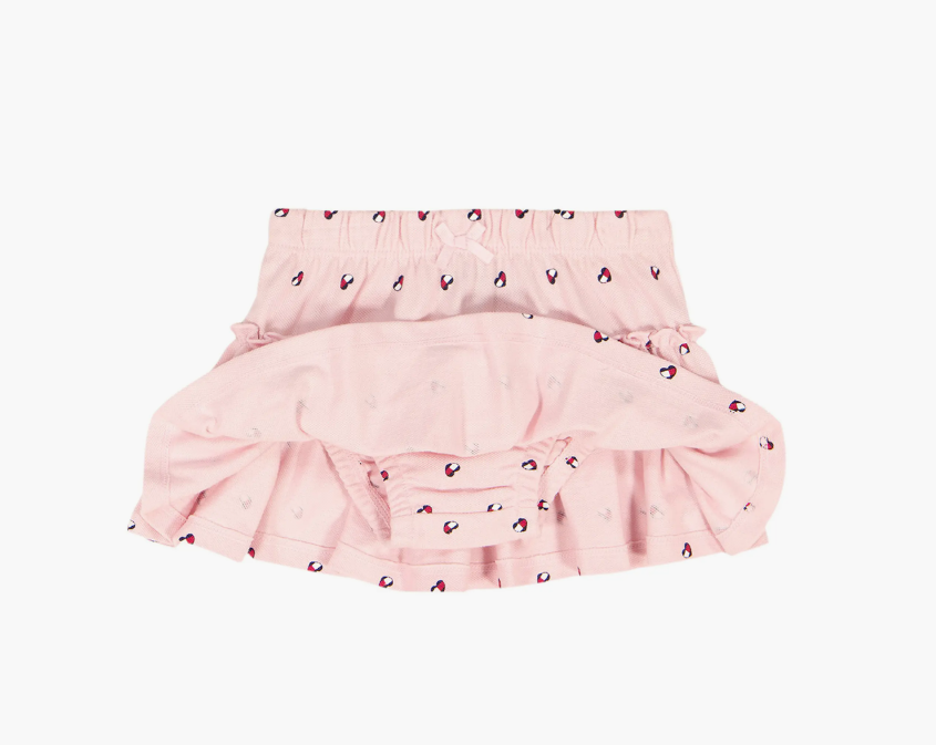Printed Heart Logo Tank & Skirted Bloomers Set-Dark Pink - Image 2