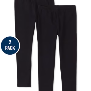 Girls Leggings 2-Pack-Black