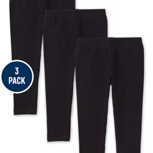 Girls Capri Leggings 3-Pack-black