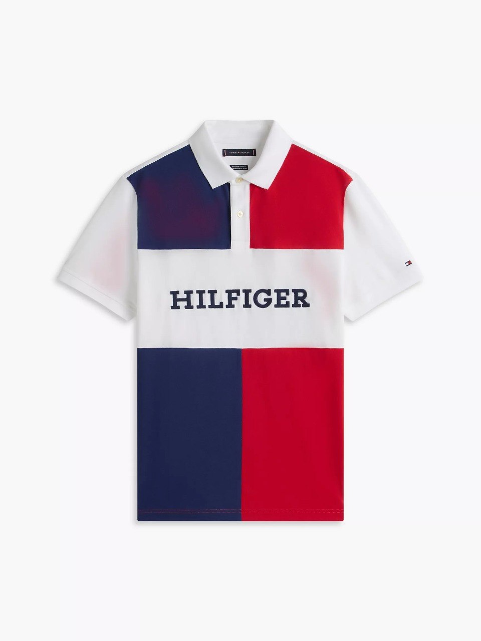 Regular Fit Colorblock Polo-Medium Red - Image 4