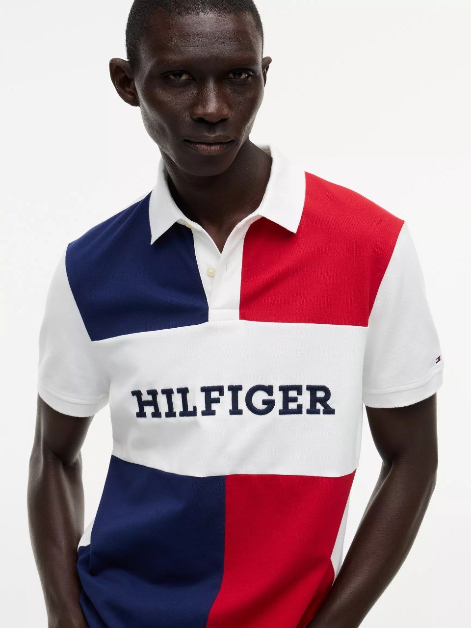 Regular Fit Colorblock Polo-Medium Red - Image 2