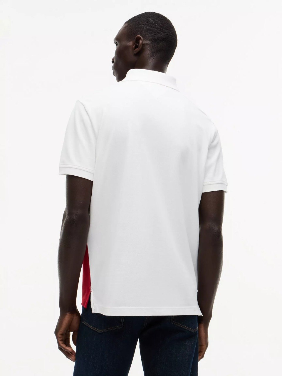 Regular Fit Colorblock Polo-Medium Red - Image 3