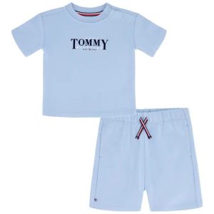 Stripe Tee & Shorts Set-Blue