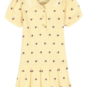 Kids' Tommy Heart Polo Dress-Gold