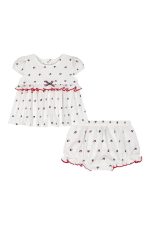 Tommy Heart Logo Top & Bloomers Set-White