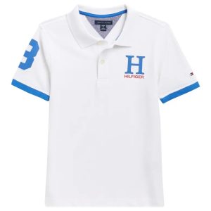 Tommy Hilfiger Kids' Matt Polo- Bright White