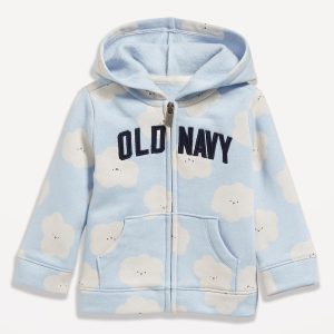 Printed Logo-Graphic Zip Hoodie for Baby-Clouds
