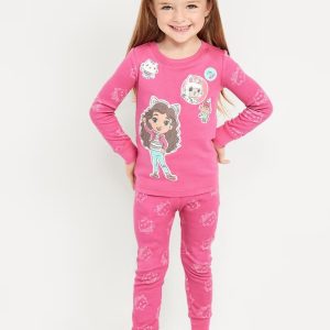 Gabby's Dollhouse™ Unisex Graphic Snug-Fit Pajama Set for Toddler & Baby- Pink Premiere