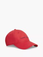 Embroidered Tommy Logo Baseball Cap-Apple Red