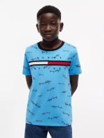 Kids' Allover Signature T-Shirt-Frigid Blue