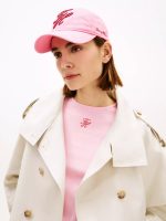 Embroidered Script Monogram Baseball Cap-Rose Petal