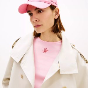 Embroidered Script Monogram Baseball Cap-Rose Petal