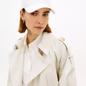 Embroidered Script Monogram Baseball Cap-Ecru