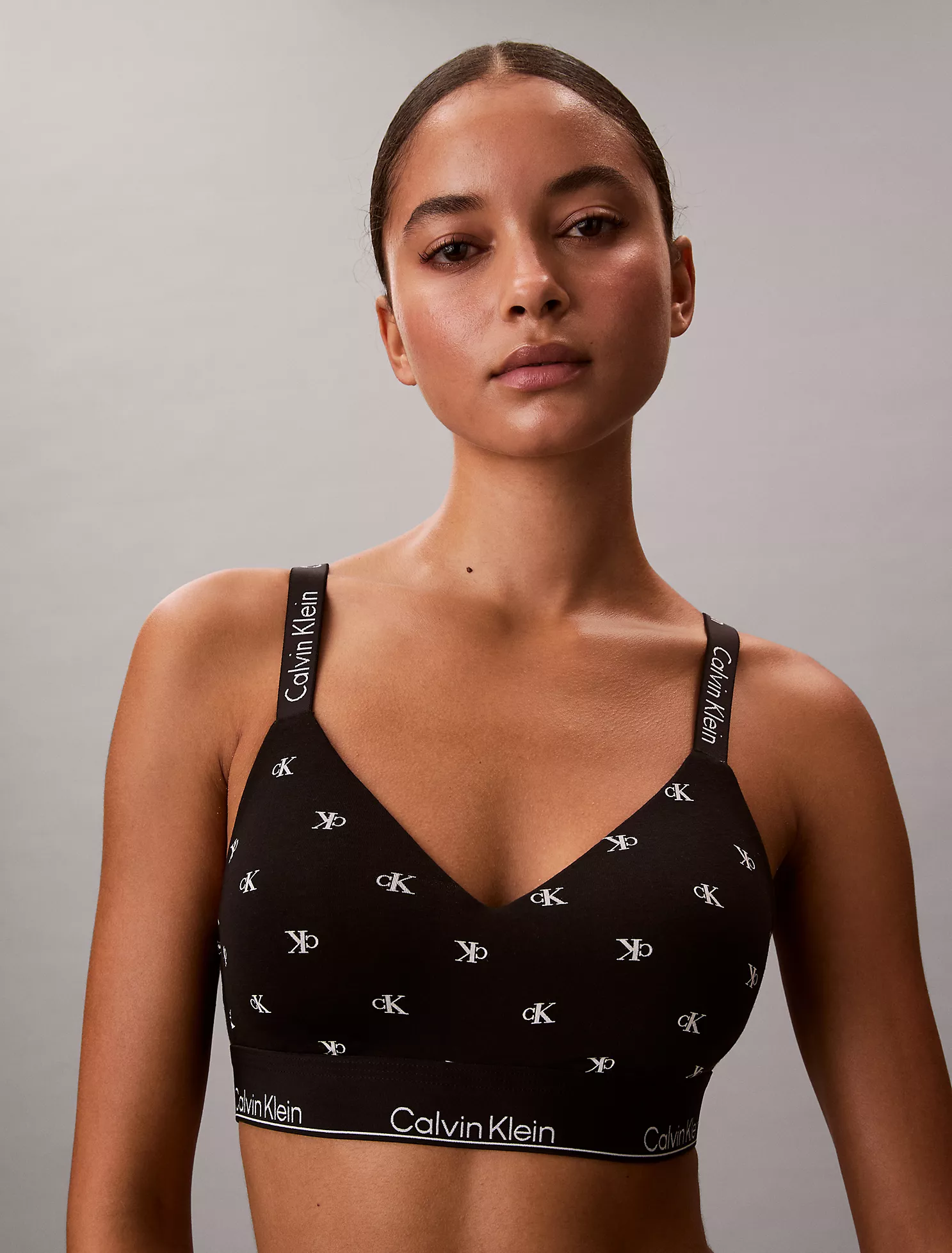 Icon Cotton Modal Lightly Lined Bralette-Diamond Logo