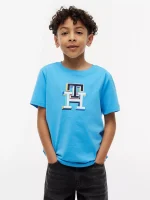 Kids' Multicolor Monogram T-Shirt-Frigid Blue