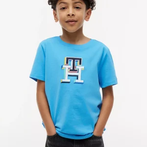 Kids' Multicolor Monogram T-Shirt-Frigid Blue