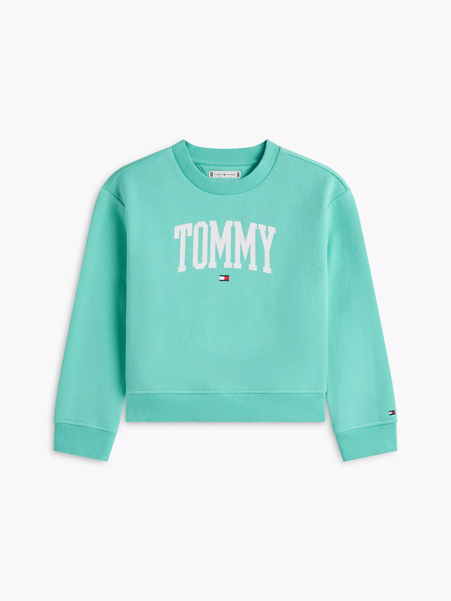 Kids' Tommy Logo Sweatshirt-Light Jade Green - Image 2