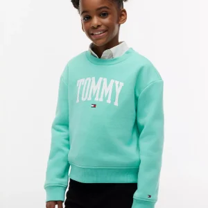 Kids' Tommy Logo Sweatshirt-Light Jade Green