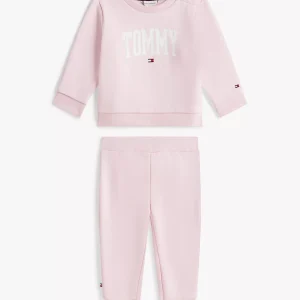 Babies' Tommy Logo Sweatshirt & Pant Set-Ballerina