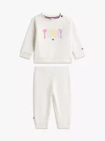 Babies' Tommy Logo Sweatshirt & Pant Set-Ivory Silk
