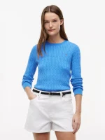 Cable Knit Sweater-Siren Blue